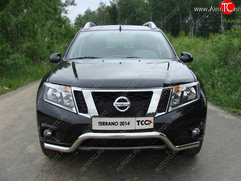 17 999 р. Защита переднего бампера кенгурин 60,3 мм ТСС Тюнинг Nissan Terrano D10 дорестайлинг (2013-2016) (нержавейка)  с доставкой в г. Нижний Новгород