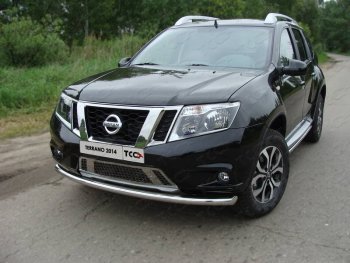 Защита переднего бампера нижняя d60,3 мм ТСС Тюнинг Nissan Terrano D10 дорестайлинг (2013-2016)  (нержавейка)