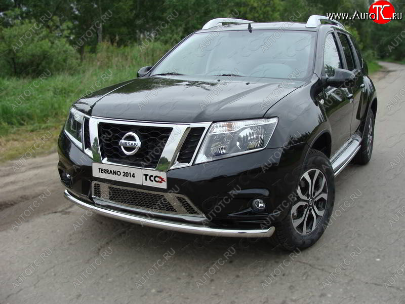 16 899 р. Защита переднего бампера нижняя d60,3 мм ТСС Тюнинг  Nissan Terrano  D10 (2013-2016) дорестайлинг (нержавейка)  с доставкой в г. Нижний Новгород