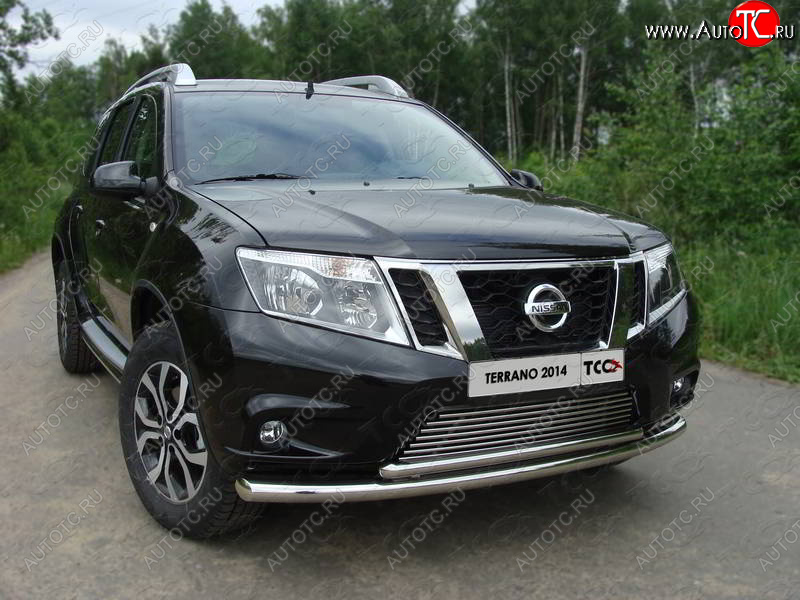 22 999 р. Защита передняя нижняя двойная 60,3*42,4 мм ТСС Тюнинг Nissan Terrano D10 дорестайлинг (2013-2016) (нержавейка)  с доставкой в г. Нижний Новгород