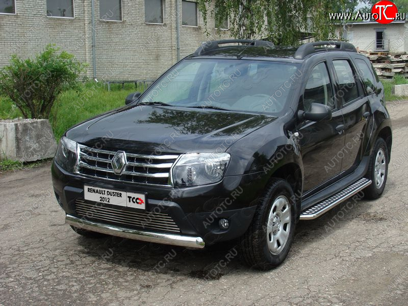 16 849 р. Защита передняя овальная короткая 75х42 мм ТСС Тюнинг  Renault Duster  HS (2010-2015) дорестайлинг (нержавейка)  с доставкой в г. Нижний Новгород