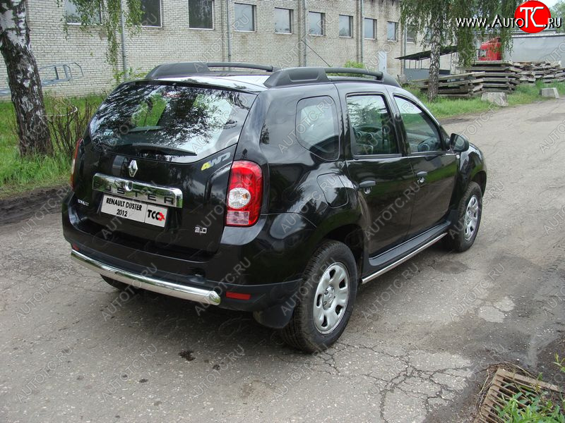 16 849 р. Защита задняя (овальная короткая 75х42 мм) ТСС Тюнинг  Renault Duster  HS (2010-2015) дорестайлинг (овальная короткая)  с доставкой в г. Нижний Новгород