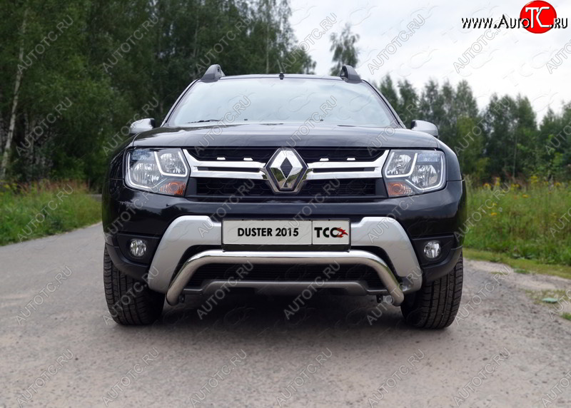 16 899 р. Защита переднего бампера кенгурин 60,3 мм ТСС Тюнинг  Renault Duster  HS (2015-2021) рестайлинг (нержавейка)  с доставкой в г. Нижний Новгород