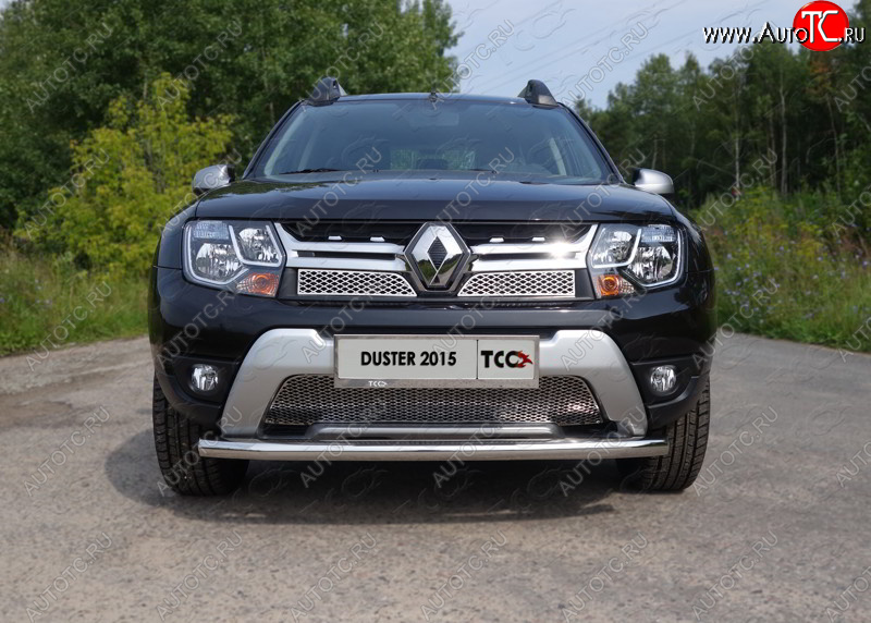 15 549 р. Защита переднего бампера нижняя d60,3 мм ТСС Тюнинг  Renault Duster  HS (2015-2021) рестайлинг (нержавейка)  с доставкой в г. Нижний Новгород