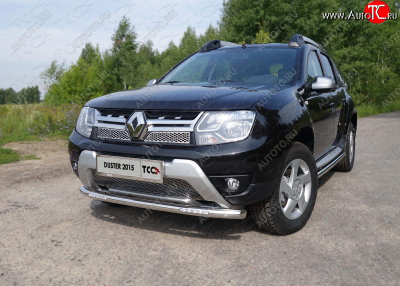 30 999 р. Защита переднего бампера нижняя с ДХО 60,3 мм ТСС Тюнинг  Renault Duster  HS (2015-2021) рестайлинг (нержавейка)  с доставкой в г. Нижний Новгород