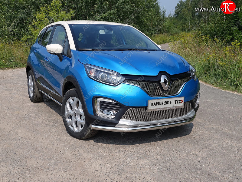 16 899 р. Защита переднего бампера нижняя d60,3 мм ТСС Тюнинг  Renault Kaptur (2016-2020) дорестайлинг (нержавейка)  с доставкой в г. Нижний Новгород