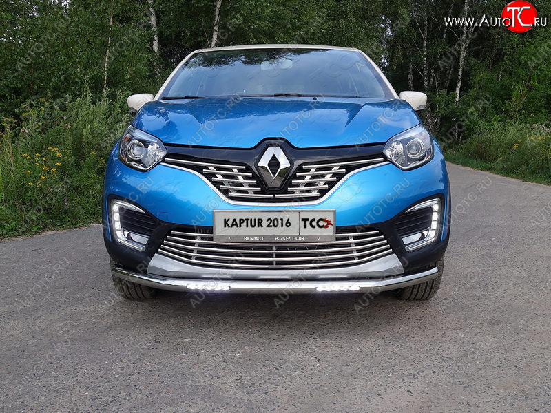 30 999 р. Защита переднего бампера нижняя с ДХО 60,3 мм ТСС Тюнинг  Renault Kaptur (2016-2020) дорестайлинг (нержавейка)  с доставкой в г. Нижний Новгород