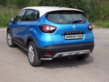 Защита заднего бампера (уголки, d42,4 мм) TCC Renault Kaptur дорестайлинг (2016-2020)