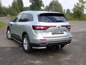 Защита заднего бампера (уголки, d60,3 мм) TCC Renault (Рено) Koleos (Колеос)  2 (2016-2024) 2