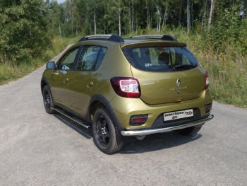 Защита задняя (нержавейка 60,3 мм) ТСС Тюнинг Renault (Рено) Sandero Stepway (Сандеро-Степвэй)  (B8) (2014-2018) (B8) дорестайлинг