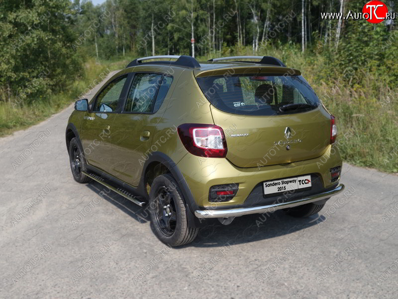 15 549 р. Защита задняя (нержавейка 60,3 мм) ТСС Тюнинг  Renault Sandero Stepway  (B8) (2014-2018) дорестайлинг  с доставкой в г. Нижний Новгород