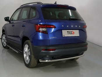 14 699 р. Защита задняя (нержавейка 60,3 мм) ТСС Тюнинг  Skoda Karoq  NU7 (2020-2025) рестайлинг  с доставкой в г. Нижний Новгород. Увеличить фотографию 1