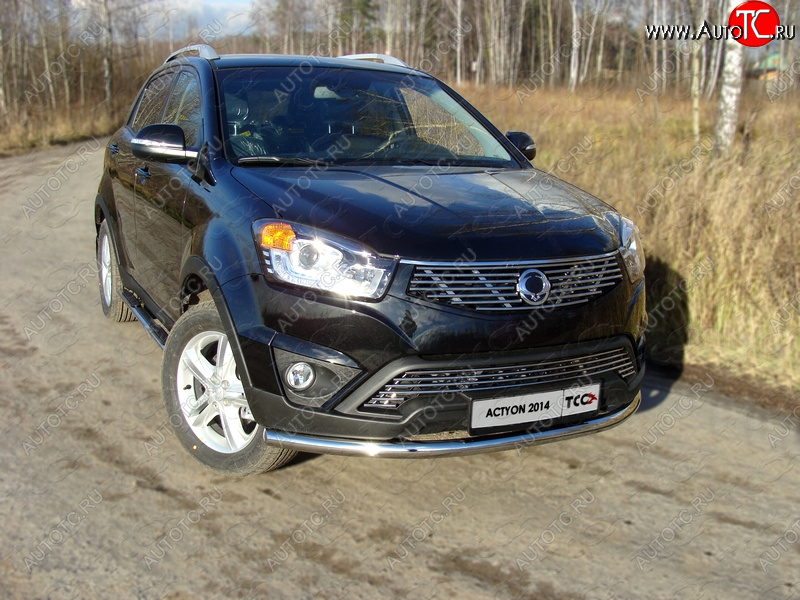 19 999 р. Защита переднего бампера нижняя d60,3 мм ТСС Тюнинг  SSANGYONG Actyon (2013-2021) рестайлинг (нержавейка)  с доставкой в г. Нижний Новгород