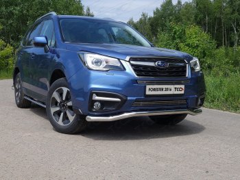 Защита переднего бампера нижняя d60,3 мм ТСС Тюнинг Subaru Forester SJ рестайлинг (2016-2019)  (нрежавейка)