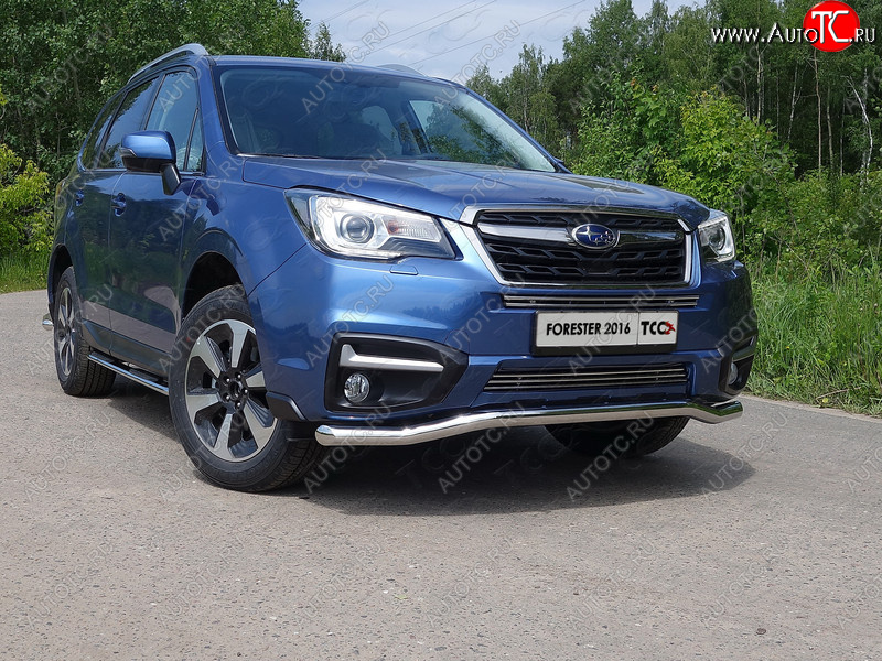 20 999 р. Защита переднего бампера нижняя d60,3 мм ТСС Тюнинг Subaru Forester SJ рестайлинг (2016-2019) (нрежавейка)  с доставкой в г. Нижний Новгород