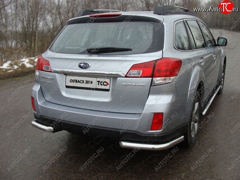 18 699 р. Защита заднего бампера (уголки, d60,3 мм) TCC  Subaru Outback  BR, (2012-2015) B14)  рестайлинг универсал  с доставкой в г. Нижний Новгород