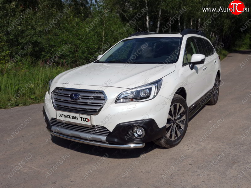 15 549 р. Защита переднего бампера нижняя d50,8 мм ТСС Тюнинг  Subaru Outback  BS/B15 (2014-2018) дорестайлинг универсал (нержавейка)  с доставкой в г. Нижний Новгород