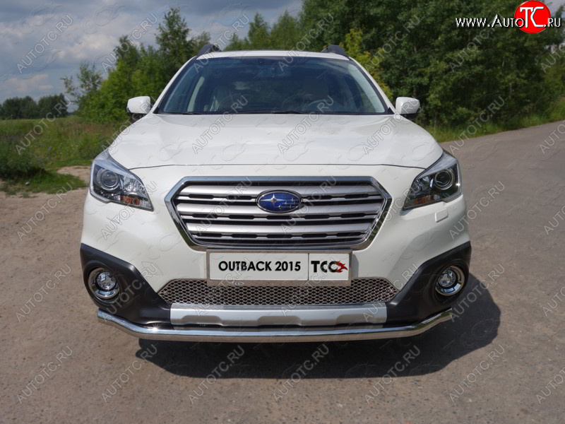 19 999 р. Защита переднего бампера нижняя d60,3 мм ТСС Тюнинг  Subaru Outback  BS/B15 (2014-2018) дорестайлинг универсал (нержавейка)  с доставкой в г. Нижний Новгород