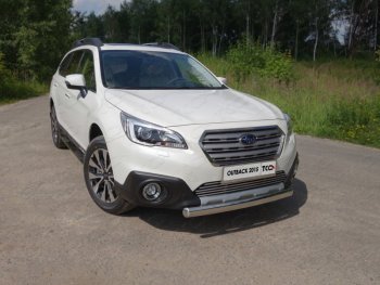 Защита переднего бампера нижняя овальная 75х42 мм ТСС Тюнинг Subaru (Субару) Outback (Аутбэк)  BS/B15 (2014-2018) BS/B15 дорестайлинг универсал  (нержавейка)