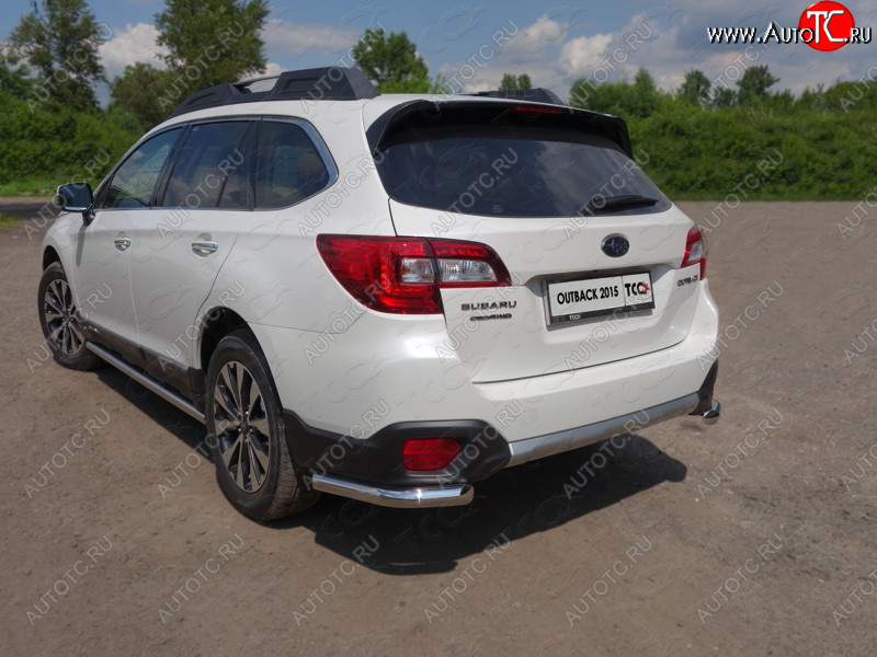 17 999 р. Защита заднего бампера (уголки, d60,3 мм) TCC Subaru Outback BS/B15 рестайлинг универсал (2017-2021)  с доставкой в г. Нижний Новгород