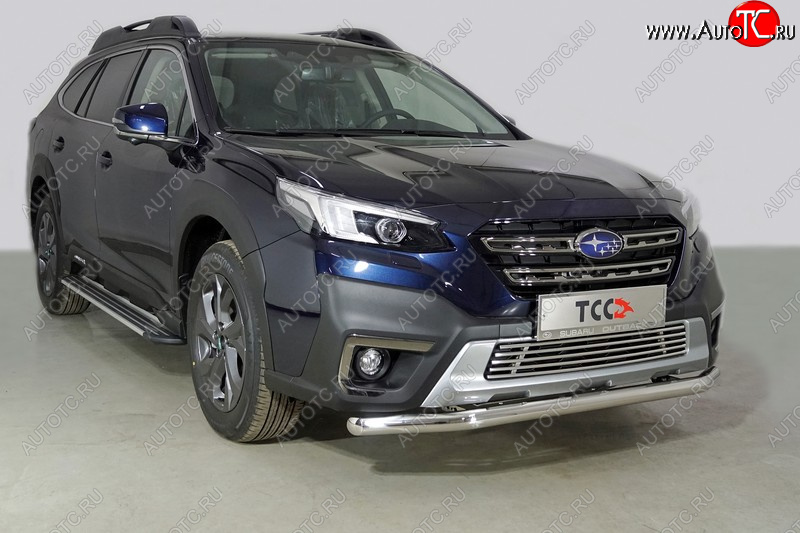 21 599 р. Защита переднего бампера нижняя d60,3 мм ТСС Тюнинг  Subaru Outback  BT (2019-2024) универсал (нержавейка)  с доставкой в г. Нижний Новгород