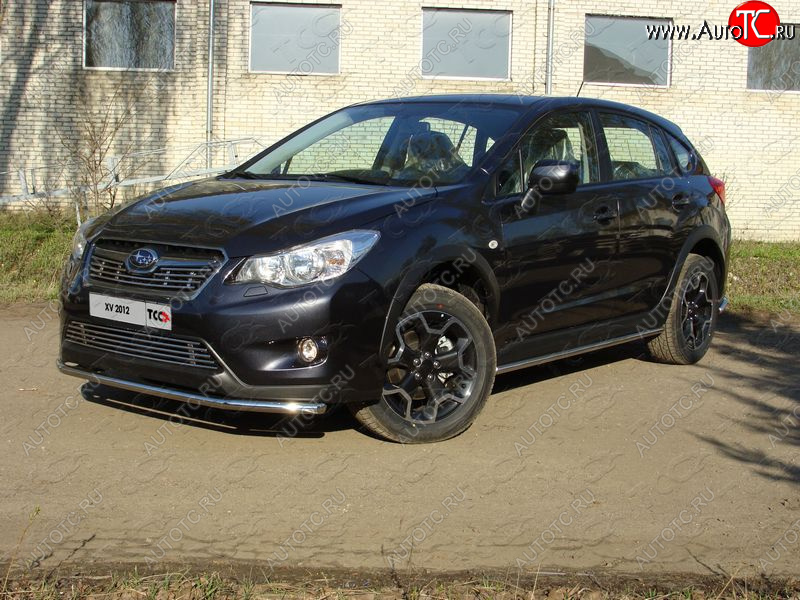 13 999 р. Защита переднего бампера нижняя d42,4 мм ТСС Тюнинг  Subaru XV  GP/G33 (2012-2016) дорестайлинг (нержавейка)  с доставкой в г. Нижний Новгород