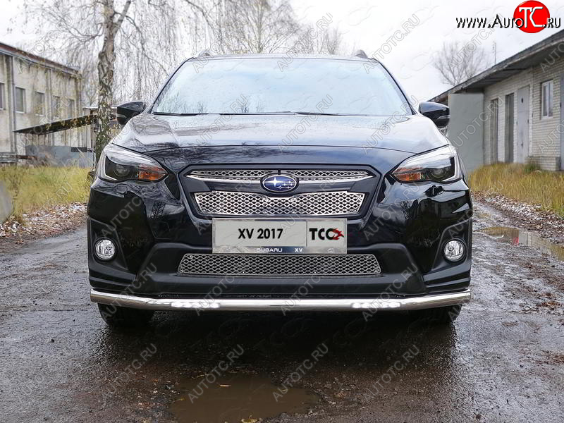 32 999 р. Защита переднего бампера нижняя с ДХО 60,3 мм ТСС Тюнинг Subaru XV GT/G24 дорестайлинг (2017-2021) (нержавейка)  с доставкой в г. Нижний Новгород