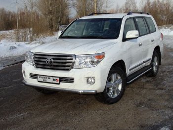 Защита передняя нижняя длинная 75*42 мм ТСС Тюнинг Toyota (Тойота) Land Cruiser (Лэнд)  200 (2012-2015) 200 1-ый рестайлинг  (нержавейка)