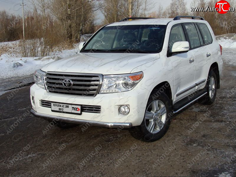 33 749 р. Защита передняя нижняя длинная 75*42 мм ТСС Тюнинг  Toyota Land Cruiser  200 (2012-2015) 1-ый рестайлинг (нержавейка)  с доставкой в г. Нижний Новгород