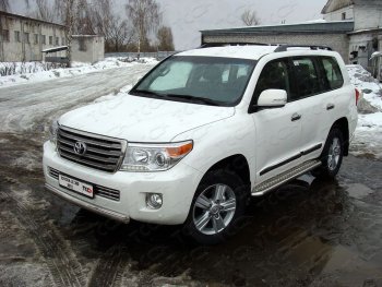 Защита передняя нижняя короткая 75х42 мм ТСС Тюнинг Toyota Land Cruiser 200 1-ый рестайлинг (2012-2015)  (нержавейка)