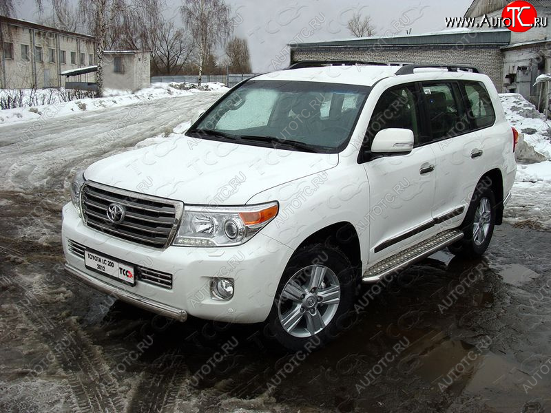 24 999 р. Защита передняя нижняя короткая 75х42 мм ТСС Тюнинг  Toyota Land Cruiser  200 (2012-2015) 1-ый рестайлинг (нержавейка)  с доставкой в г. Нижний Новгород