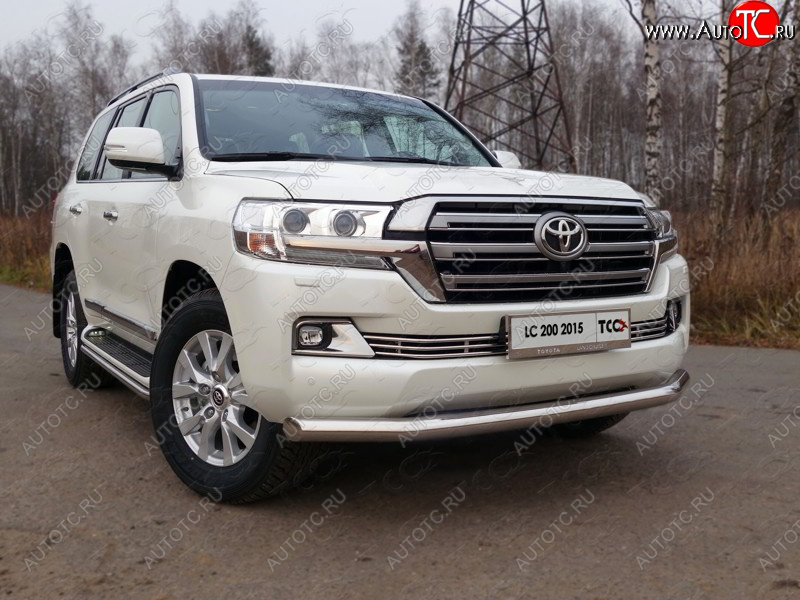 27 999 р. Защита переднего бампера нижняя d76,1 мм (кроме EXECUTIVE) ТСС Тюнинг  Toyota Land Cruiser  200 (2015-2021) 2-ой рестайлинг (нержавейка)  с доставкой в г. Нижний Новгород