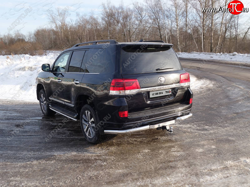 21 799 р. Защита задняя (уголки, нержавейка 76,1 мм) ТСС Тюнинг  Toyota Land Cruiser  200 (2015-2021) 2-ой рестайлинг  с доставкой в г. Нижний Новгород