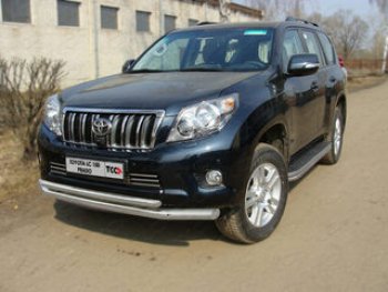 Защита переднего бампера нижняя d76,1*50,8 мм ТСС Тюнинг Toyota Land Cruiser Prado J150 дорестайлинг (2009-2013)  (нержавейка)