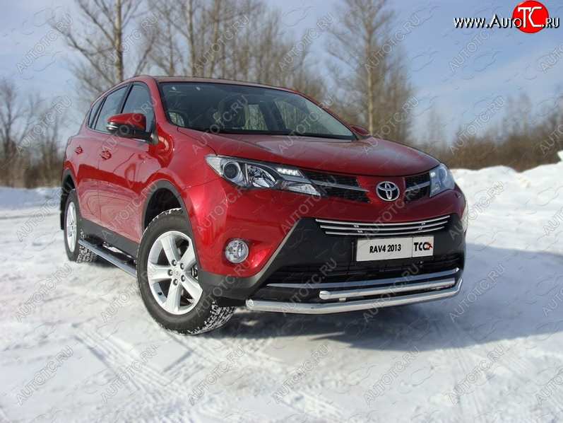 22 599 р. Защита переднего бампера нижняя d60,3*42,4 мм ТСС Тюнинг Toyota RAV4 XA40 5 дв. дорестайлинг (2012-2015) (нержавейка)  с доставкой в г. Нижний Новгород