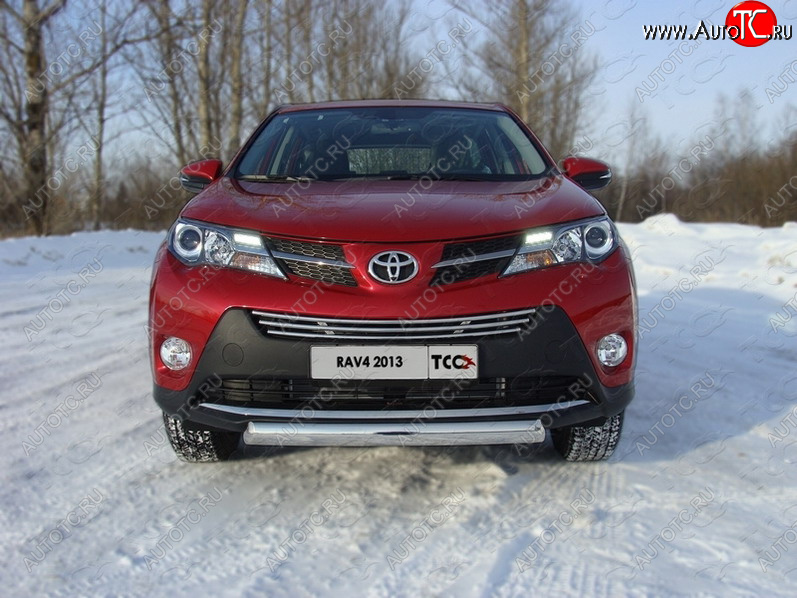 17 899 р. Защита переднего бампера овальная 75х42 мм ТСС тюнинг Toyota RAV4 XA40 5 дв. дорестайлинг (2012-2015) (нержавейка)  с доставкой в г. Нижний Новгород