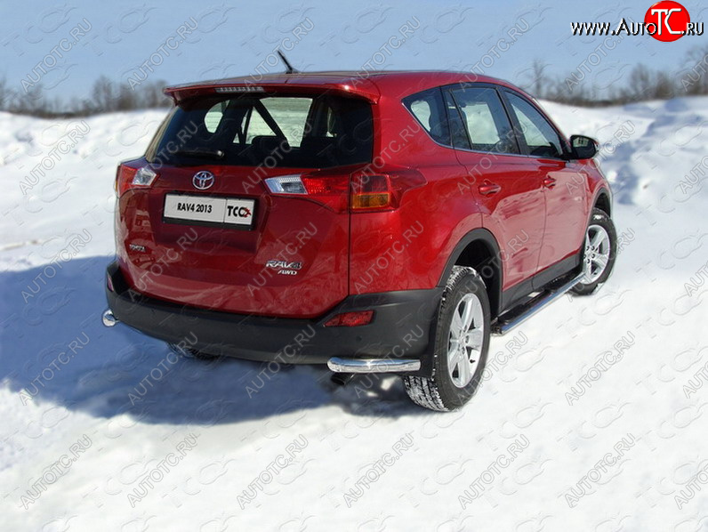 18 699 р. Защита заднего бампера (уголки, d60,3 мм) TCC  Toyota RAV4  XA40 (2012-2015) 5 дв. дорестайлинг  с доставкой в г. Нижний Новгород