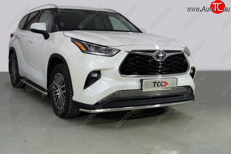 20 549 р. Защита переднего бампера нижняя d42,4 мм ТСС Тюнинг  Toyota Highlander  XU70 (2020-2024) (нержавейка)  с доставкой в г. Нижний Новгород