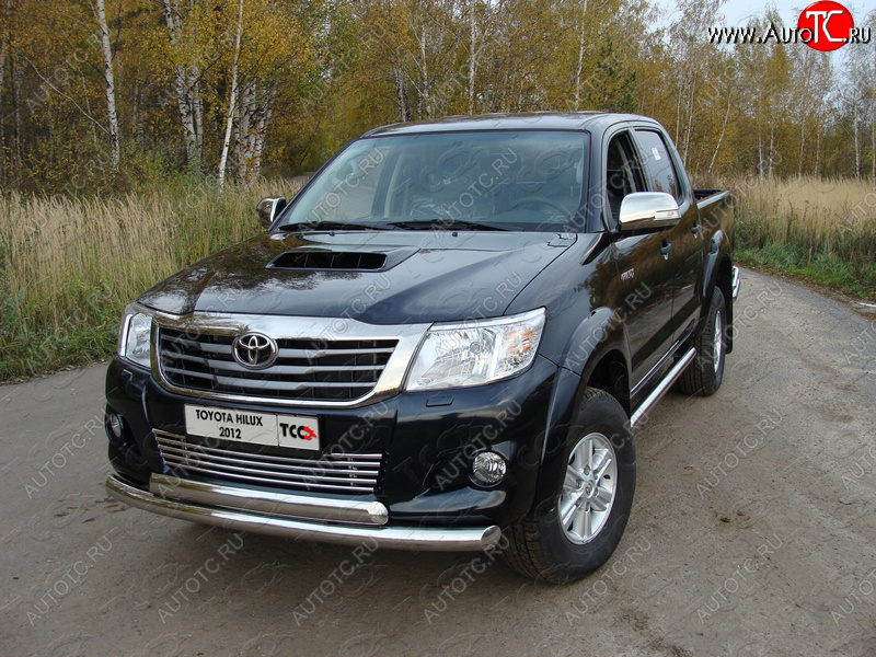 26 699 р. Защита переднего бампера нижняя d76,1*75 мм ТСС Тюнинг Toyota Hilux AN20,AN30  2-ой рестайлинг (2011-2016) (нержавейка)  с доставкой в г. Нижний Новгород