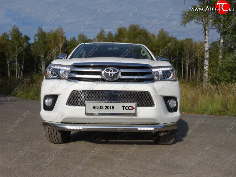 42 999 р. Защита переднего бампера нижняя с ДХО 76,1 мм ТСС Тюнинг  Toyota Hilux Revo (2015-2018) Double Cab дорестайлинг  с доставкой в г. Нижний Новгород