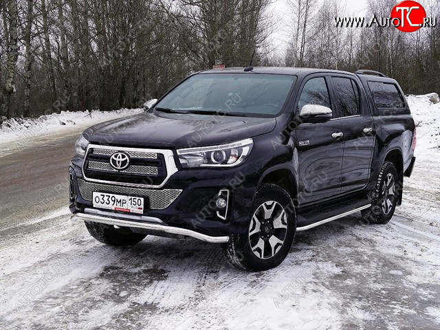 25 999 р. Защита переднего бампера волна d60,3 мм (Exclusive) ТСС Тюнинг Toyota Hilux AN120 1-ый рестайлинг (2017-2020) (нержавейка)  с доставкой в г. Нижний Новгород