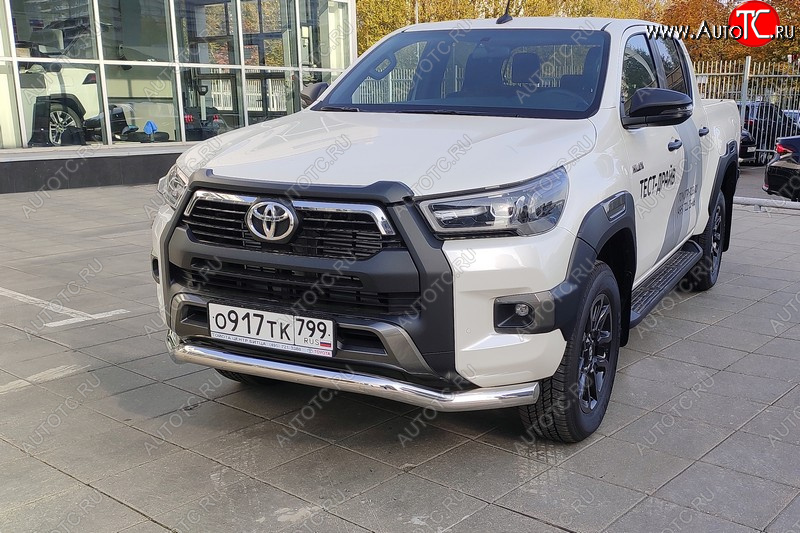 27 999 р. Защита переднего бампера волна d76,1 мм ТСС Тюнинг  Toyota Hilux  AN120 (2020-2024) 2-ой рестайлинг (нержавейка)  с доставкой в г. Нижний Новгород