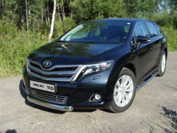 Защита переднего бампера овальная 75х42 мм ТСС тюнинг Toyota (Тойота) Venza (Венза)  GV10 (2012-2016) GV10 рестайлинг  (нержавейка)