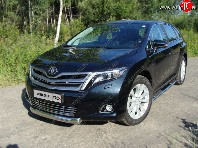 14 999 р. Защита переднего бампера овальная 75х42 мм ТСС тюнинг  Toyota Venza  GV10 (2012-2016) рестайлинг (нержавейка)  с доставкой в г. Нижний Новгород