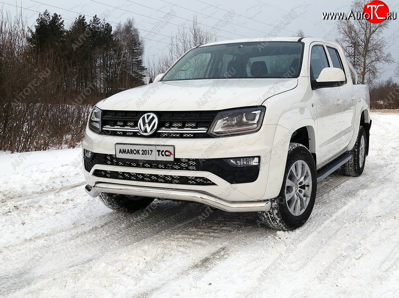 23 999 р. Защита переднего бампера кенгурин 76,1 мм ТСС Тюнинг Volkswagen Amarok рестайлинг (2016-2022) (нержавейка)  с доставкой в г. Нижний Новгород