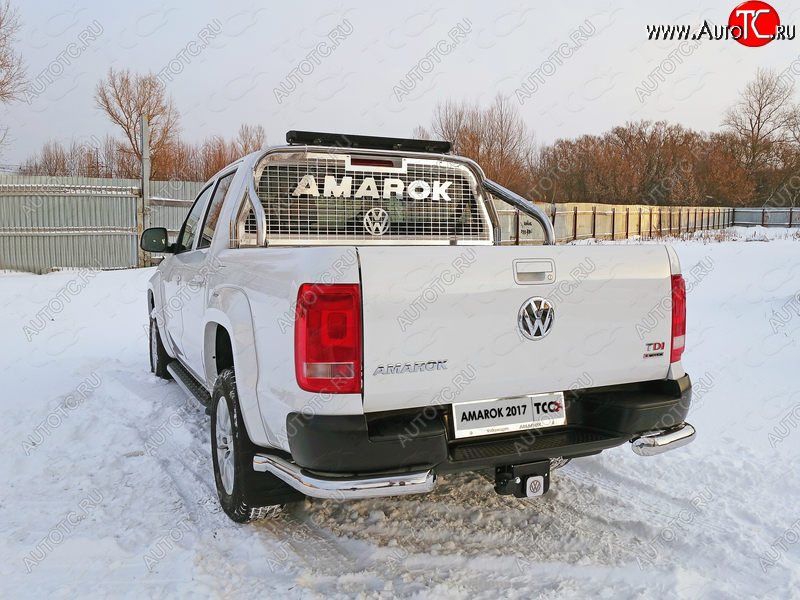 27 999 р. Защита задняя (уголки, нержавейка 76,1 мм) ТСС Тюнинг  Volkswagen Amarok (2016-2022) рестайлинг  с доставкой в г. Нижний Новгород