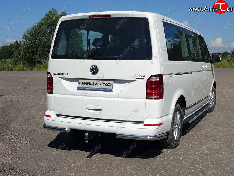 22 599 р. Защита заднего бампера (уголки, d60,3 мм) TCC Volkswagen Caravelle T6 дорестайлинг (2015-2019)  с доставкой в г. Нижний Новгород