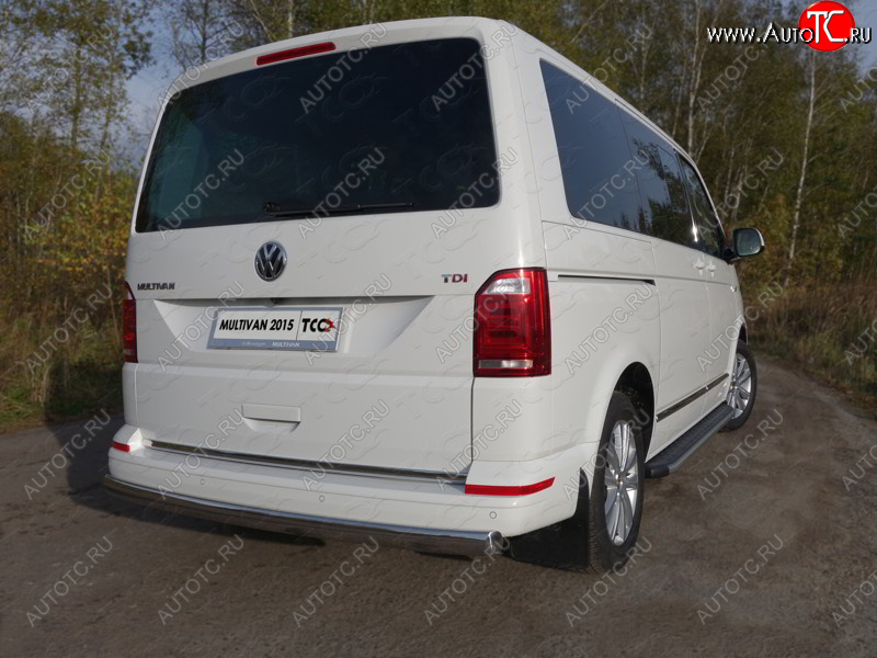 25 999 р. Защита заднего бампера (овальная, d75х42 мм) TCC Volkswagen Multivan T6 дорестайлинг (2016-2019)  с доставкой в г. Нижний Новгород