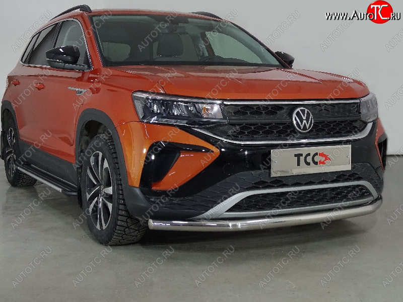 20 549 р. Защита переднего бампера нижняя d60,3 мм ТСС Тюнинг  Volkswagen Taos (2020-2022) (нержавейка)  с доставкой в г. Нижний Новгород