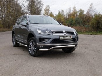 Защита передняя нижняя кенгурин 60,3 мм R-Line ТСС Тюнинг Volkswagen (Волксваген) Touareg (Туарек)  NF (2014-2018) NF рестайлинг  (нержавейка)